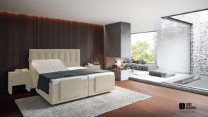 Boxspring Elena stof Kiss 102 Ecru